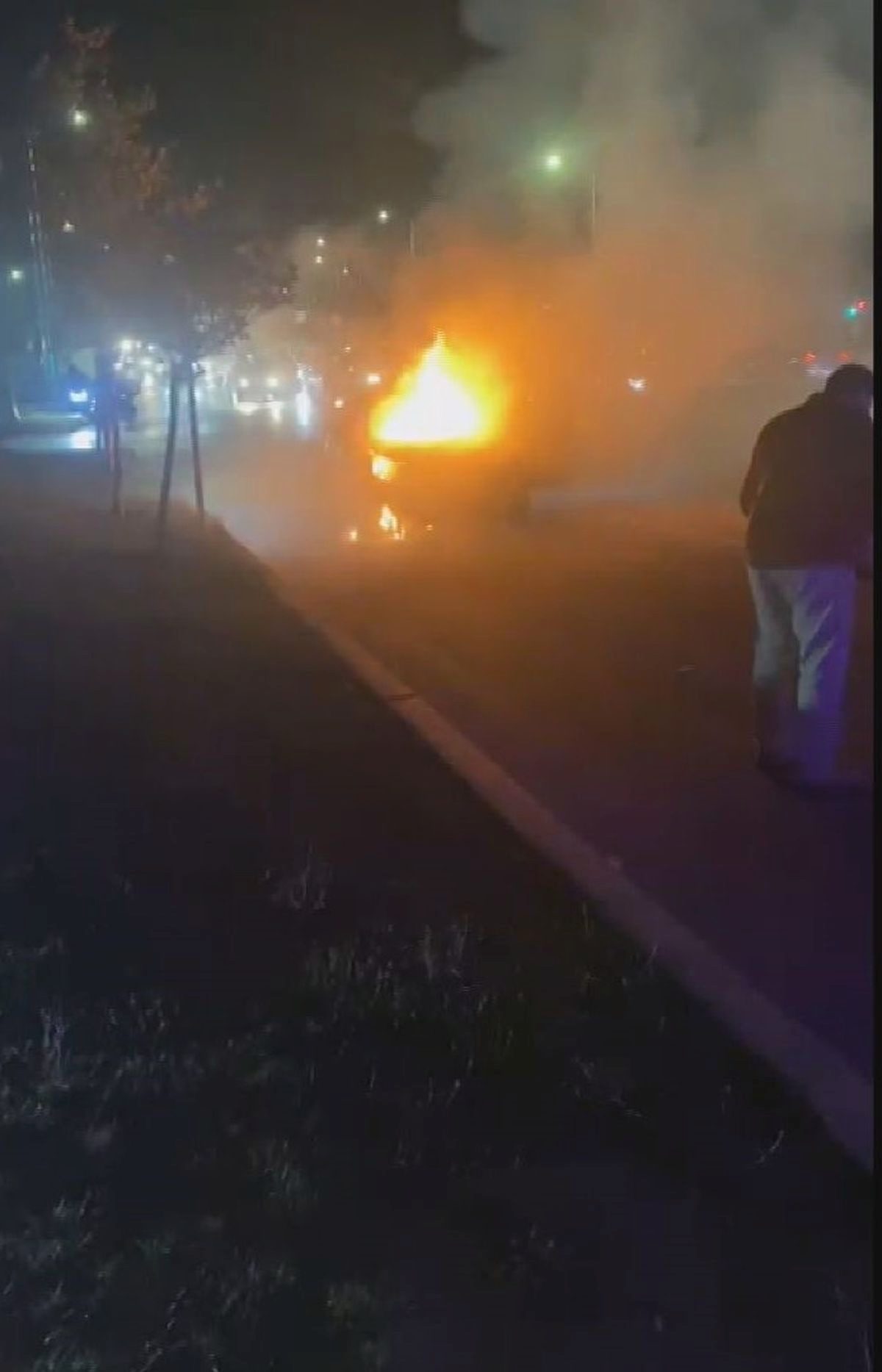 Arnavutköy'de otomobil alev aldı