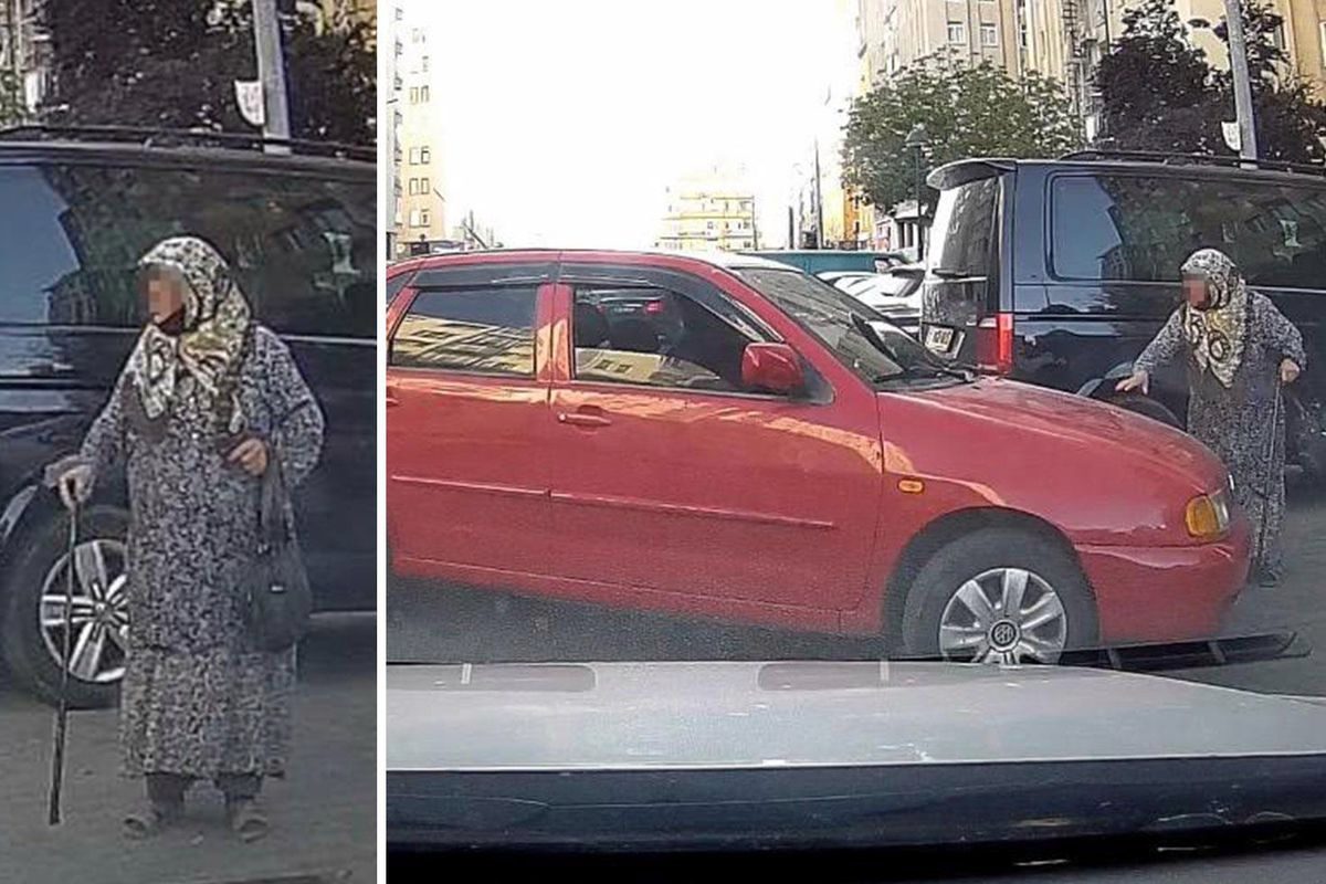 Park yeri savaşını bastonlu yaşlı kadın kazandı