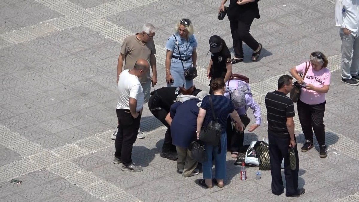 Samsun’da sıcaktan fenalaşan kadının yardımına polis ekipleri koştu
