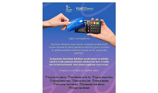 Seferihisar Belediyesi ve belediye iştiraklerinde yeni ödeme dönemi başladı
