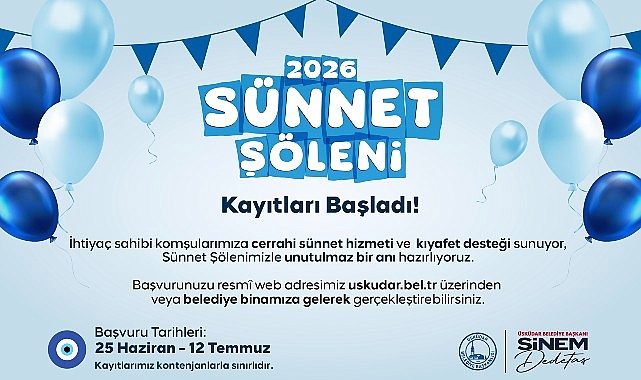 Üsküdar Belediyesi'nde 2026 Sünnet Şöleni İçin Kayıtlar Başladı