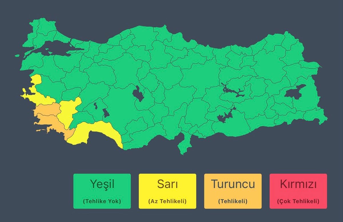 İçişleri Bakanlığı 5 il için yarın kuvvetli yağış ve sel riski uyarısında bulundu
